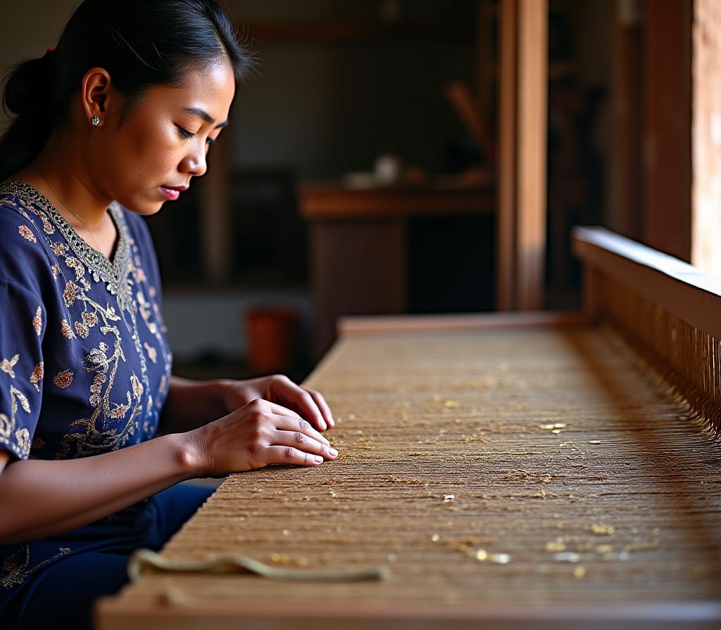 Traditional Songket artisan weaving cultural heritage